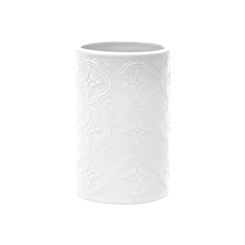 estia Ποτηροθήκη Πορσελάνης Λευκή Boho Estia 7x7x10,9εκ. 02-6693 (Υλικό: Πορσελάνη, Χρώμα: Λευκό) - estia - 02-6693