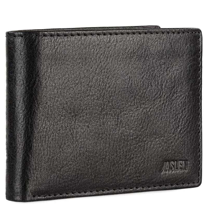 JASLEN Πορτοφόλι Ανδρικό Δερμάτινο Μαύρο Jaslen 11x1,5x8,5εκ. 204211-01 (Ύφασμα: Δέρμα, Χρώμα: Μαύρο) - JASLEN - 204211-01