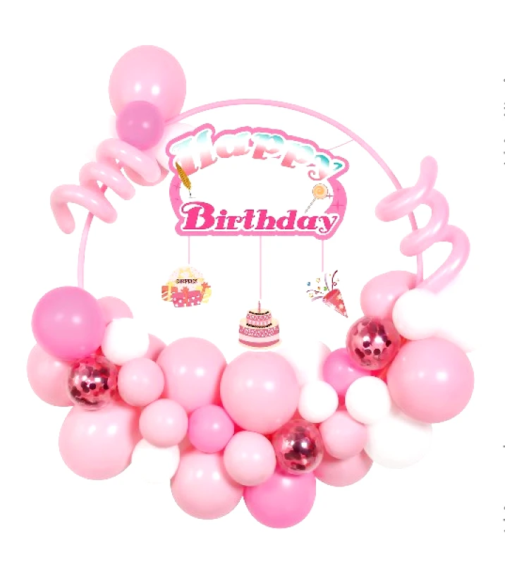 24home.gr Σετ Μπαλόνια 49τμχ Happy Birthday Λευκό-Ροζ-Φούξια 2437467 (Χρώμα: Λευκό) - 24home.gr - 2437467