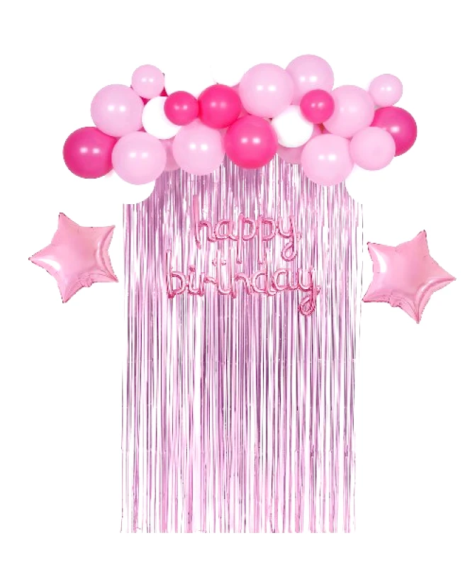 24home.gr Σετ Μπαλόνια 35τμχ Happy Birthday Ροζ-Λευκό-Ματζέντα 2437399 (Χρώμα: Λευκό) - 24home.gr - 2437399