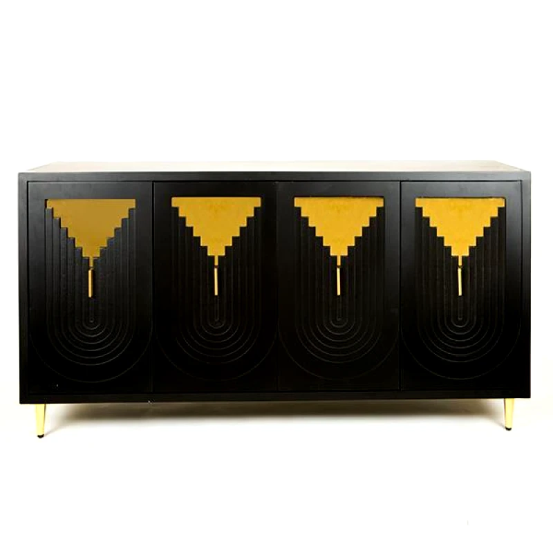 ESTHETI Μπουφές Ξύλινος-Μεταλλικός Χρυσό-Μαύρο 152x40x80εκ. ESTHETI 750-25015 (Υλικό: Ξύλο, Χρώμα: Μαύρο) - ESTHETI - 750-25015