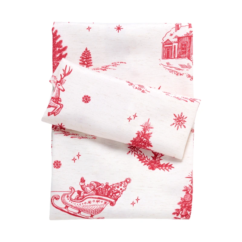 Das Home Χριστουγεννιάτικο Runner Polyester 45x140εκ. Christmas 0772 Εκρού-Κόκκινο Das Home (Ύφασμα: Polyester, Χρώμα: Κόκκινο) - Das Home - 427451400772