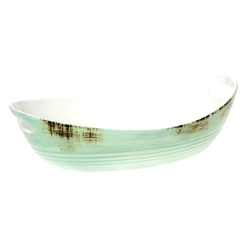 CRYSPO TRIO Πυρίμαχο Πορσελάνης Παραλληλόγραμμο 37x22,5x10,2εκ. Country Green CRYSPO TRIO 37.120.79 (Υλικό: Πορσελάνη, Χρώμα: Πράσινο ) - CRYSPO TRIO - 37.120.79