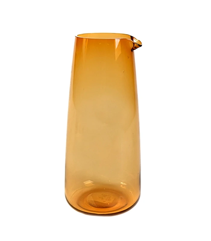 MSA DECORATION Κανάτα Γυάλινη Μελί 7x6x22,3εκ. Amber MSA 20-74-277 (Υλικό: Γυαλί, Χρώμα: Μελί) - MSA DECORATION - 20-74-277