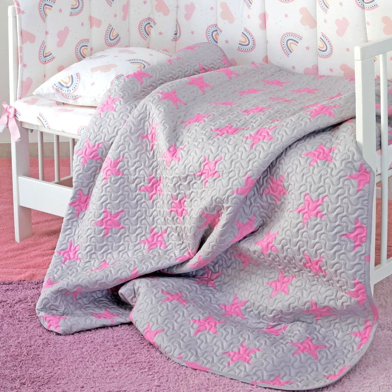 MELINEN Κουβερλί Microfiber Κούνιας 110x160εκ. Star Girl Melinen 2000040001 (Ύφασμα: Microfiber, Χρώμα: Ροζ, Μέγεθος: Κούνιας) - MELINEN - 2000040001