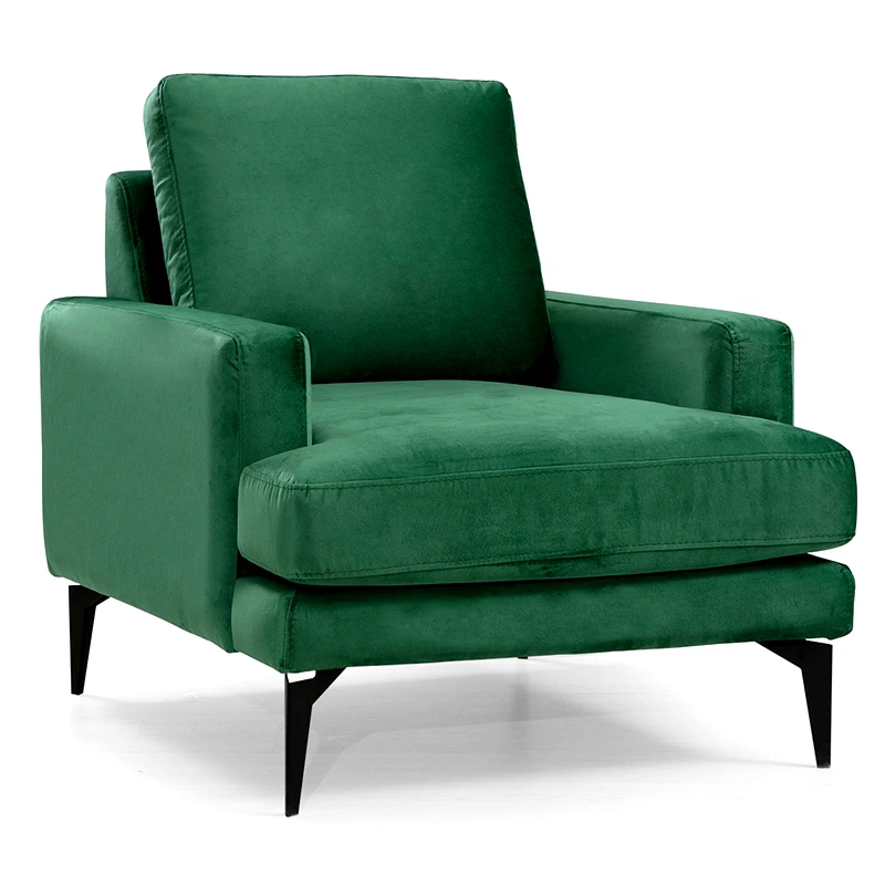 PAKO WORLD Πολυθρόνα Fortune pakoworld βελούδο πράσινο-μαύρο 80x90x88εκ - PAKO WORLD - 071-001180