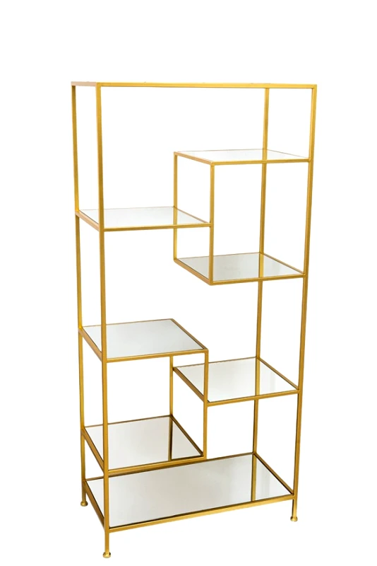 ZEN COLLECTION Ραφιέρα Χρυσή Με Καθρέπτες 82x42,5x177εκ. Zen Collection 24.37.51148 (Χρώμα: Χρυσό ) - ZEN COLLECTION - 24.37.51148