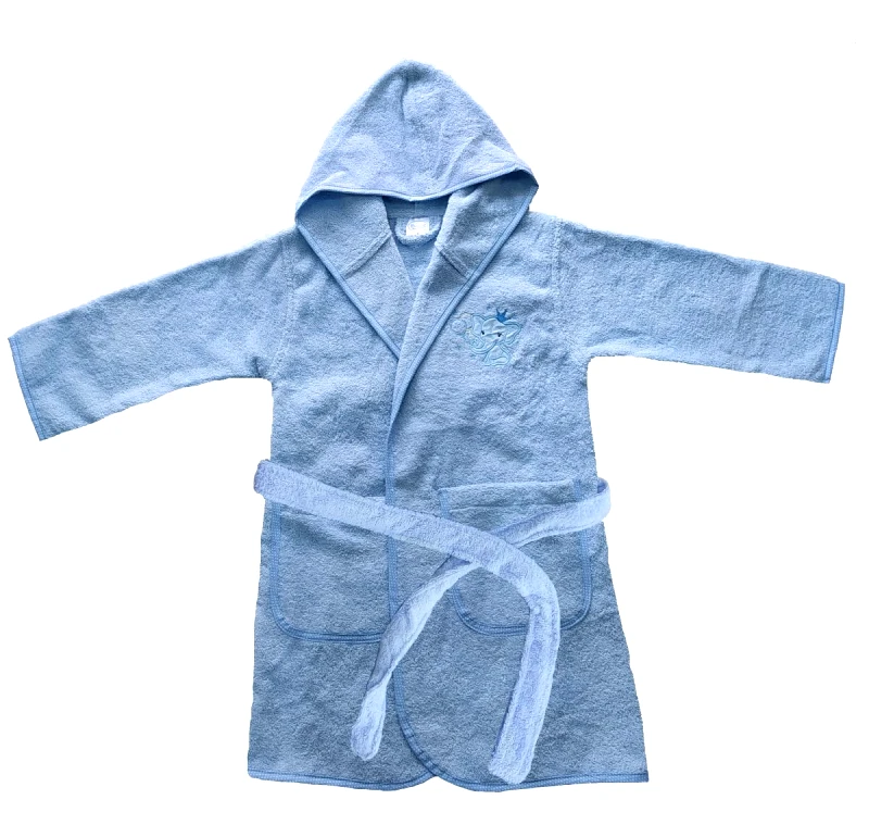 DimCol Μπουρνούζι Παιδικό Με Κουκούλα Πετσετέ Ελεφαντάκι 46 Σιέλ Size 02 DimCol (Χρώμα: Σιέλ, Μέγεθος: 1-3 Ετών) - DimCol - 1210910202404628