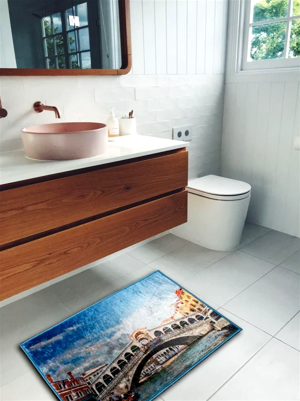 DimCol Ταπέτο Μπάνιου Αντιολισθητικό Polyester 60x100εκ. Venice 258 DimCol (Ύφασμα: Polyester) - DimCol - 33463065002