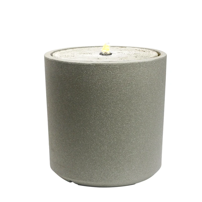 ESPIEL Συντριβάνι Πέτρινο-Polyresin Μπεζ Με Led Φωτισμό ESPIEL 35x35x35εκ. STV108 (Υλικό: Polyresin, Χρώμα: Μπεζ) - ESPIEL - STV108