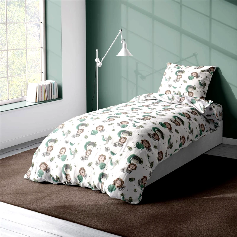 DimCol Παπλωματοθήκη Παιδική Βαμβακερή Μονή 160x240εκ. Lion 534 Green DimCol (Ύφασμα: Βαμβάκι 100%, Χρώμα: Πράσινο ) - DimCol - 32110823041