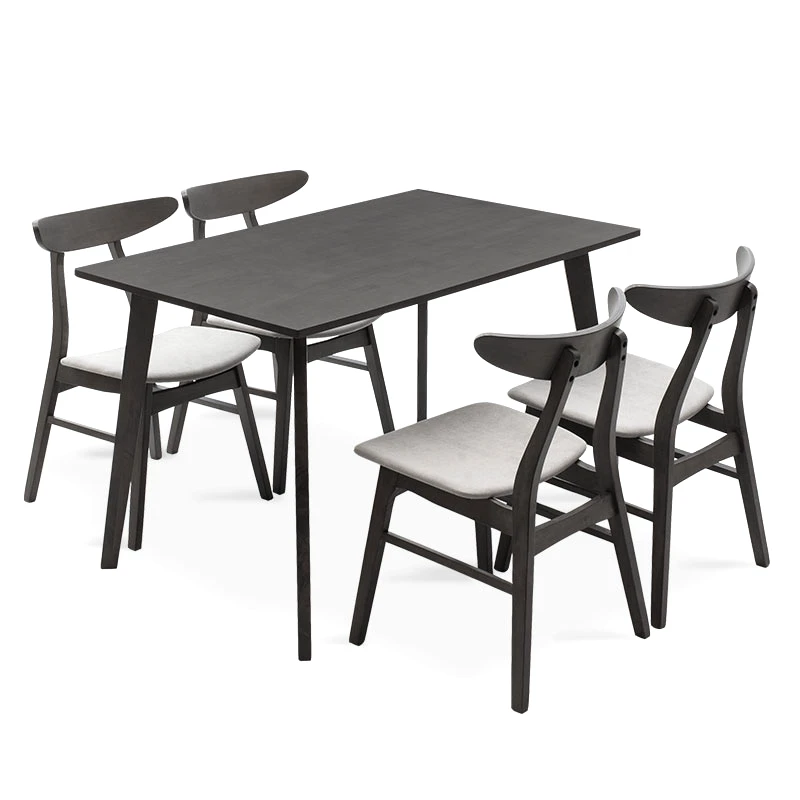 PAKO WORLD Tραπεζαρία Benson - Orlean pakoworld σετ 5τμχ rustic grey-ύφασμα γκρι 120x75x75εκ - PAKO WORLD - 200-000185
