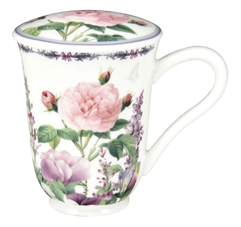 Oriana Ferelli Κούπα Πορσελάνης Με Καπάκι Romantic Touch 300ml Oriana Ferelli LX19554300 (Υλικό: Πορσελάνη) - Oriana Ferelli - LX19554300