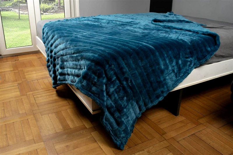 DimCol Κουβέρτα Coral Fleece Polyester Μονή 160x220εκ. Ριγέ 13 Petrol DimCol (Ύφασμα: Polyester, Χρώμα: Πετρόλ , Μέγεθος: Μονά) - DimCol - 33432506002