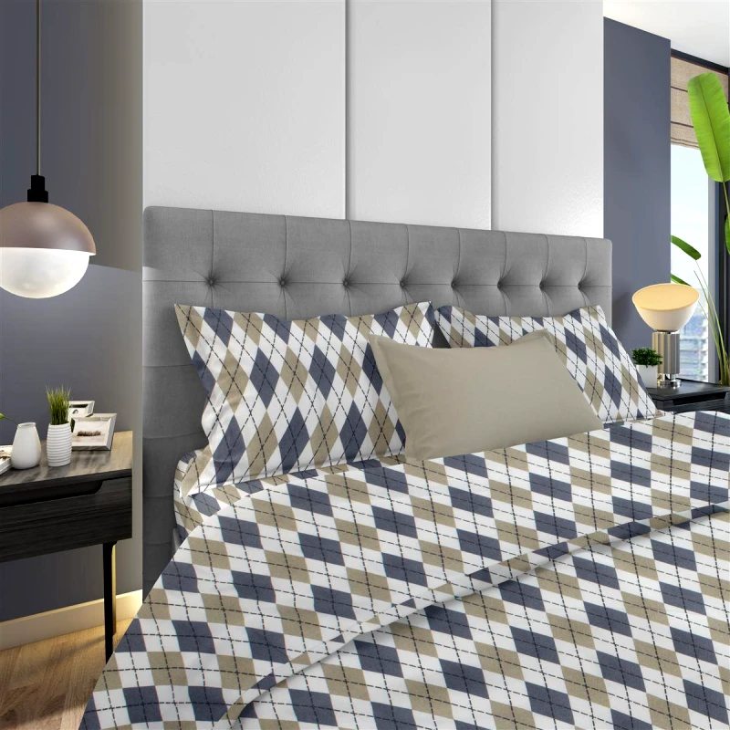 DimCol Μαξιλαροθήκη Φάκελος Φανελένια 50x70εκ. Diamond 327 Blue DimCol (Ύφασμα: Φανέλα, Χρώμα: Μπλε) - DimCol - 33211647001