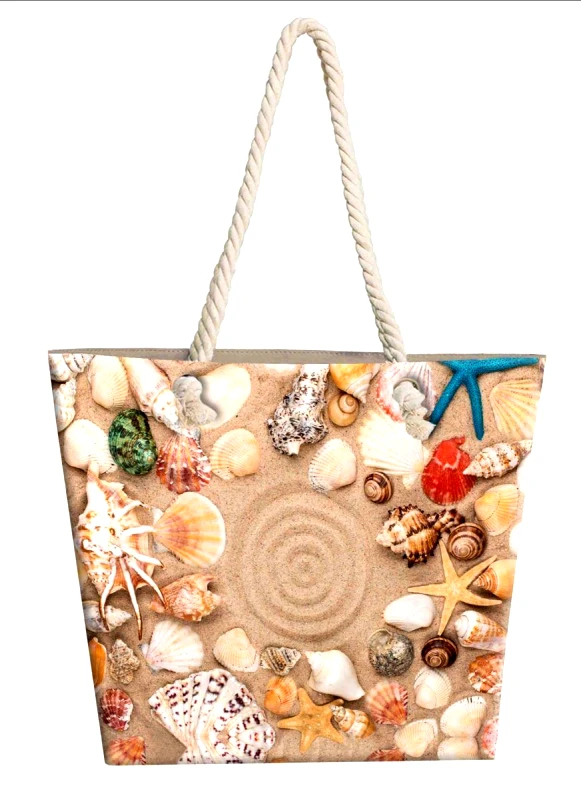 DimCol Τσάντα Θαλάσσης Polyester 40x45εκ. Seashells 19 DimCol (Ύφασμα: Polyester) - DimCol - 33464307005