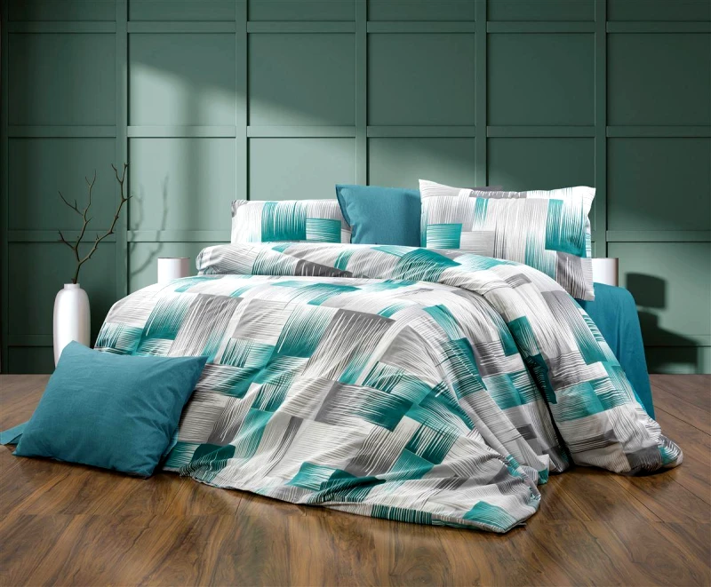 DimCol Παπλωματοθήκη Polycotton Υπέρδιπλη 220x240εκ. Ευφημία 475 Petrol DimCol (Χρώμα: Πετρόλ , Ύφασμα: 70% Βαμβάκι-30% Polyester, Μέγεθος: Υπέρδιπλα) - DimCol - 33310824050