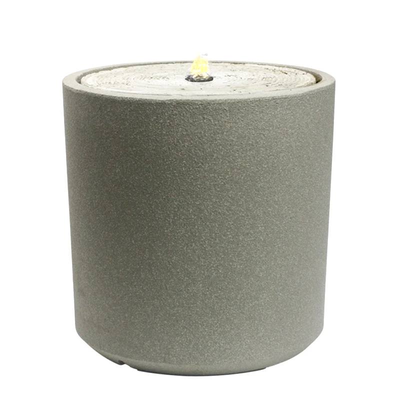 ESPIEL Συντριβάνι Πέτρινο-Polyresin Μπεζ Με Led Φωτισμό ESPIEL 43x43x43,5εκ. STV107 (Υλικό: Polyresin, Χρώμα: Μπεζ) - ESPIEL - STV107