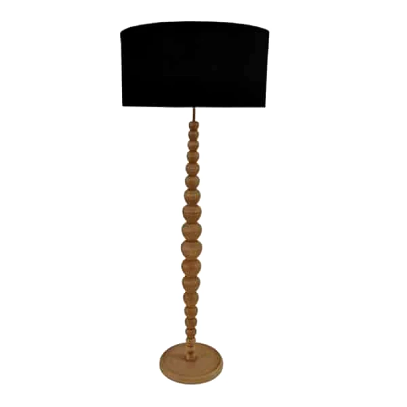 Art Et Lumiere Φωτιστικό Επιδαπέδιο Ξύλινο Μαύρο-Natural Φ25x148εκ. Art Et Lumiere 11420 (Υλικό: Ξύλο, Χρώμα: Natural) - Art Et Lumiere - lumiere_11420