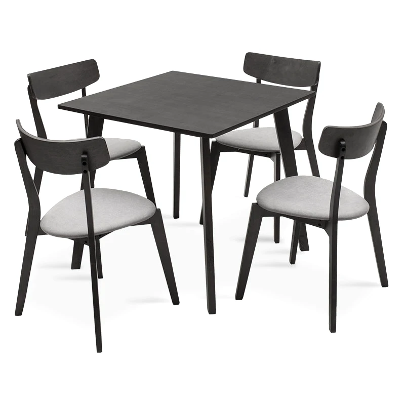 PAKO WORLD Tραπεζαρία Benson - Toto pakoworld σετ 5τμχ rustic grey - ύφασμα grey 80x80x75εκ - PAKO WORLD - 200-000181