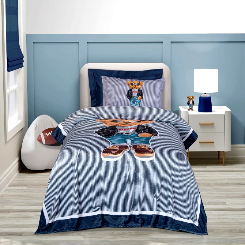 Greenwich Polo Club Κουβέρτα Fleece Μονή 160x220εκ. Junior Essential 8838 Μπλε-Λευκό Greenwich Polo Club (Ύφασμα: Polyester, Χρώμα: Λευκό) - Greenwich Polo Club - 220577108838