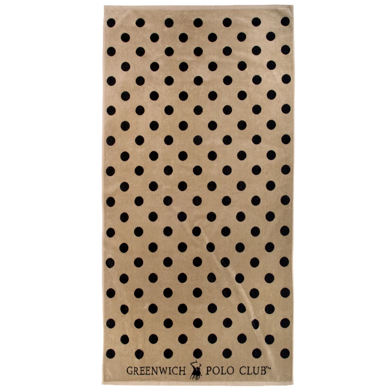 Greenwich Polo Club Πετσέτα Θαλάσσης Βαμβακερή 90x170εκ. Essential 4071 Μαύρη-Taupe Greenwich Polo Club (Ύφασμα: Βαμβάκι 100%, Χρώμα: Μαύρο) - Greenwich Polo Club - 267901704071
