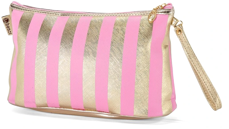 benzi Νεσεσέρ PVC 27x8x16εκ. benzi 5310 Pink-Gold (Υλικό: PVC, Χρώμα: Ροζ) - benzi - BZ-5310-pink-gold
