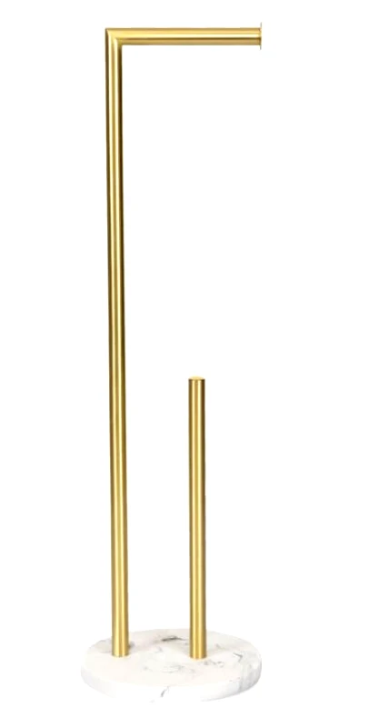 Homla Χαρτοθήκη Επιδαπέδια Μεταλλική-Κεραμική Λευκή-Χρυσή Dokka 20,5x73,5εκ. Homla 164262 (Υλικό: Μεταλλικό, Χρώμα: Λευκό) - Homla - 164262