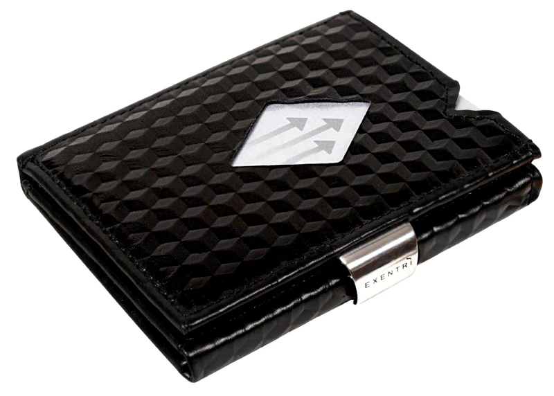 EXENTRI Πορτοφόλι Δερμάτινο 7x1x9εκ. Exentri 341-EXW Cube Black (Ύφασμα: Δέρμα, Χρώμα: Μαύρο) - EXENTRI - 341-EXW