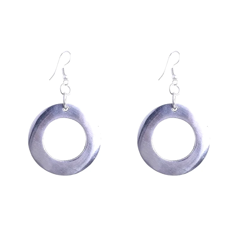 ble Σκουλαρίκια Σετ 2τμχ Ασημί Κύκλος ble 4x1x6εκ. 5-45-567-0026 (Χρώμα: Ασημί ) - ble - 5-45-567-0026