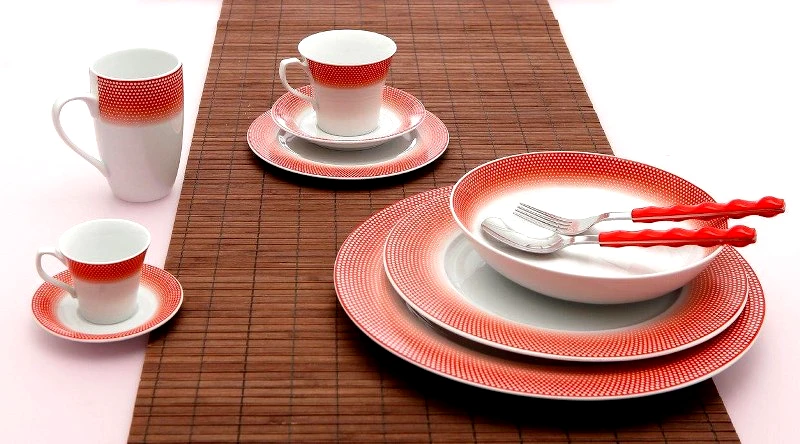 CRYSPO TRIO Σετ Κούπες 6τμχ Πορσελάνης 360ml Bonito Red CRYSPO TRIO 26.454.20 (Υλικό: Πορσελάνη, Χρώμα: Κόκκινο) - CRYSPO TRIO - 26.454.20-red