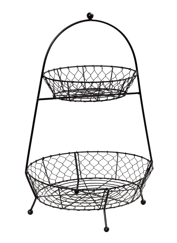 ESPIEL Φρουτιέρα 2όροφη Μεταλλική 34x26x52εκ. ESPIEL TAK226 (Υλικό: Μεταλλικό, Χρώμα: Μαύρο) - ESPIEL - TAK226