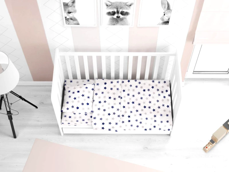 DimCol Παπλωματοθήκη Βαμβακερή Κούνιας 120x160εκ. Star 102 Blue Dimcol (Ύφασμα: Βαμβάκι 100%, Χρώμα: Μπλε, Μέγεθος: Κούνιας) - DimCol - 1915717607310270