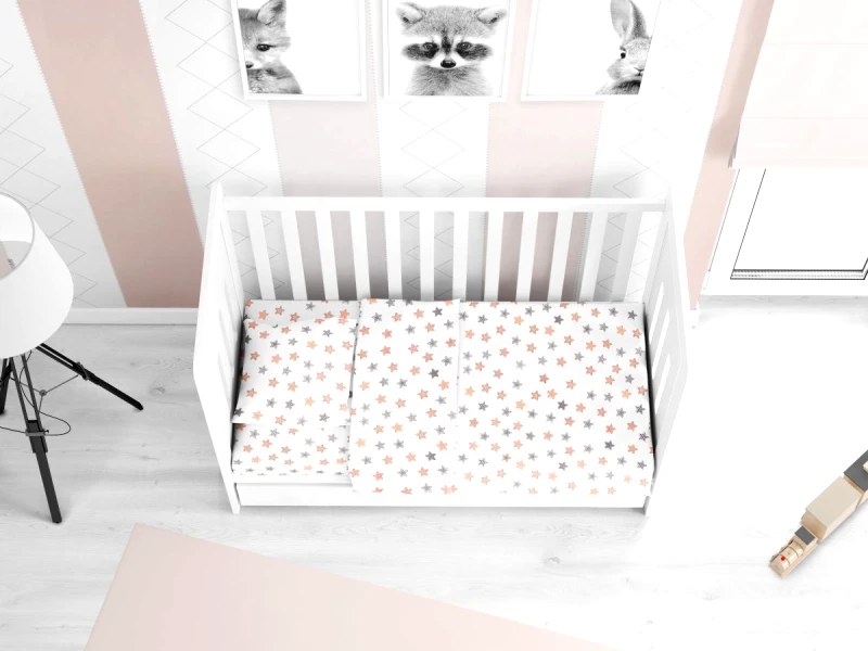 DimCol Σεντόνι Μεμονωμένο Βαμβακερό Με Λάστιχο Κούνιας 70x140+15εκ. Star 103 Grey Dimcol (Ύφασμα: Βαμβάκι 100%, Τύπος κατωσέντονου: Με Λάστιχο, Μέγεθος: Μεμονωμένο) - DimCol - 1916118407310372