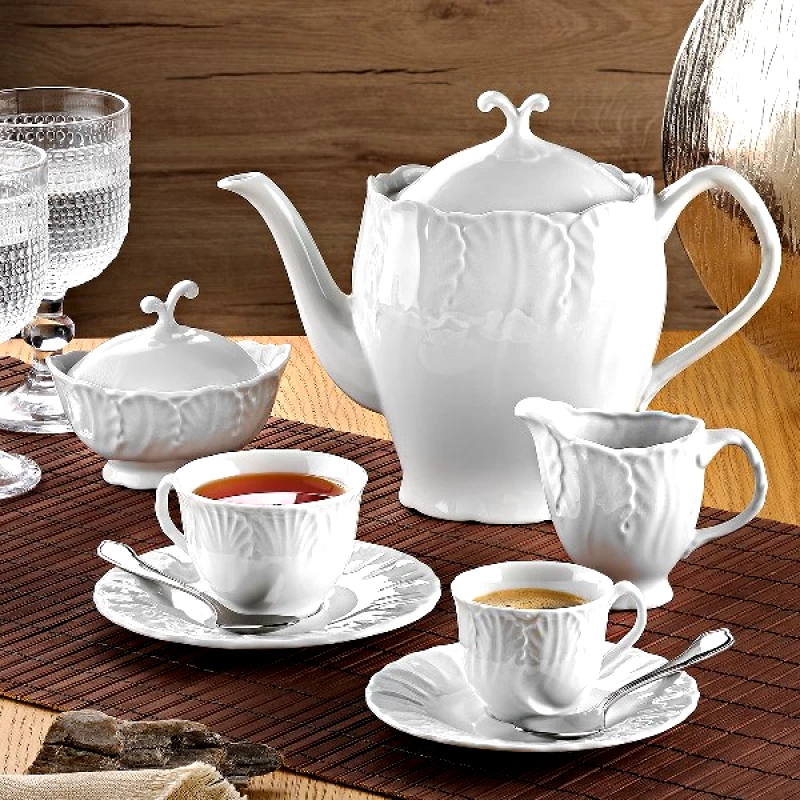 CRYSPO TRIO Σετ Φλυτζάνια Καφέ 6τμχ Πορσελάνης 100ml Jasmine White CRYSPO TRIO 29.000.17 (Υλικό: Πορσελάνη) - CRYSPO TRIO - 29.000.17