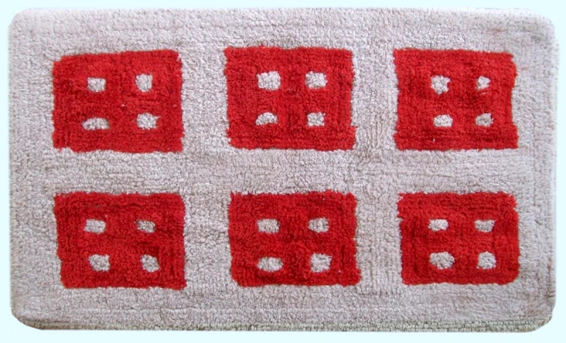 DimCol Ταπέτο Μπάνιου Βαμβακερό 50x85εκ. Παράθυρο Beige Dimcol (Ύφασμα: Βαμβάκι 100%, Χρώμα: Κόκκινο) - DimCol - 1531713307500080