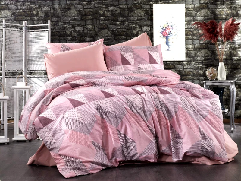 DimCol Παπλωματοθήκη Φανελένια Υπέρδιπλη 220x240εκ. Εμπριμέ Geometrical 331 Pink-Salmon Dimcol (Ύφασμα: Φανέλα, Χρώμα: Ροζ, Μέγεθος: Υπέρδιπλα) - DimCol - 1935755541633168