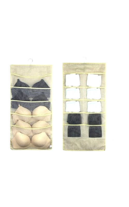 24home.gr Κρεμαστός Οργανωτής Διπλής Όψης Με Θήκες 5+10 Polyester Μπεζ 40x78εκ. 2429468 (Ύφασμα: Polyester, Χρώμα: Μπεζ) - 24home.gr - 2429468