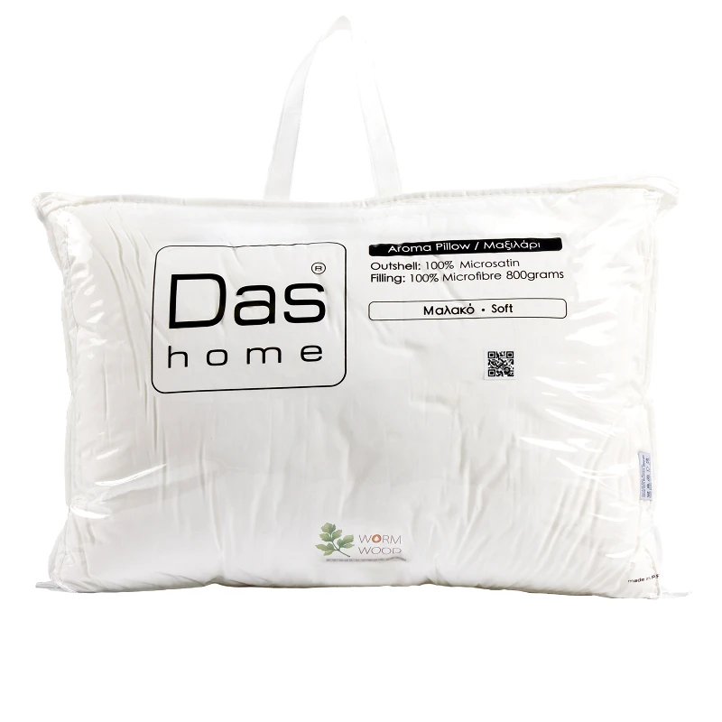 Das Home Μαξιλάρι Ύπνου Αρωματικό Woodworm 50x70εκ. Polyester Μαλακής Σκληρότητας 1428 Λευκό Das Home (Ύφασμα: Polyester, Χρώμα: Λευκό) - Das Home - 421950701428