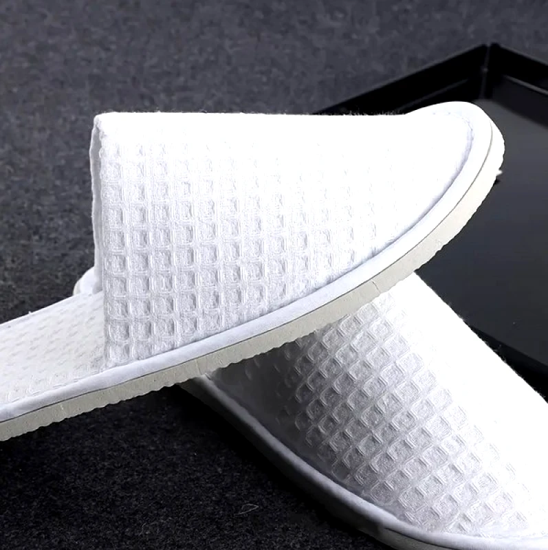 OEM 100 Ζεύγη Παντόφλες Πικέ Λευκές Polyfabric Κλειστή Πάχους 6mm (Χρώμα: Λευκό) - OEM - 0000000000014