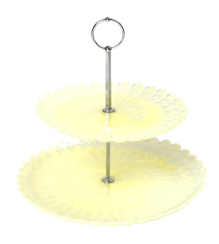 ESPIEL Ορντερβιέρα 2 Όροφη Γυάλινη Κίτρινη Atlas ESPIEL 27x27x26εκ. DAC1739 (Υλικό: Γυαλί, Χρώμα: Κίτρινο ) - ESPIEL - DAC1739