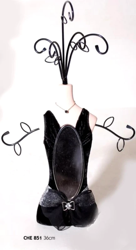 Royal Art Collection Μπούστο Υφασμάτινο-Μεταλλικό Με Καθρέφτη Royal Art 36εκ. CHE851 (Υλικό: Μεταλλικό, Ύφασμα: Βελούδο, Χρώμα: Μαύρο) - Royal Art Collection - CHE851