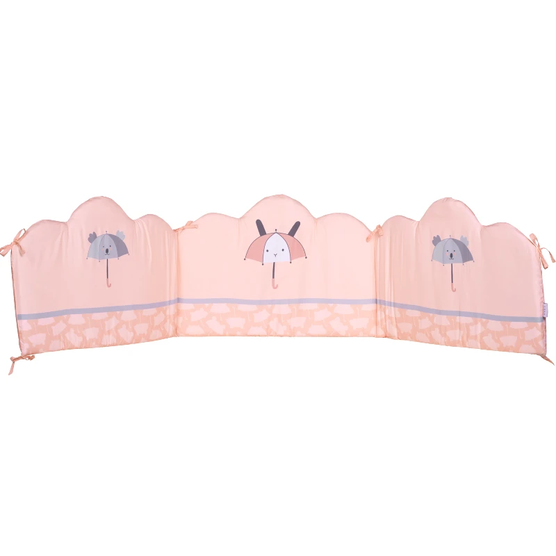 Das Baby Πάντα Κούνιας Microfiber 45x195εκ. Digital Print Fun 4878 Γκρι-Λευκή-Ροζ Das Baby (Ύφασμα: Microfiber, Χρώμα: Λευκό) - Das Baby - 600011104878