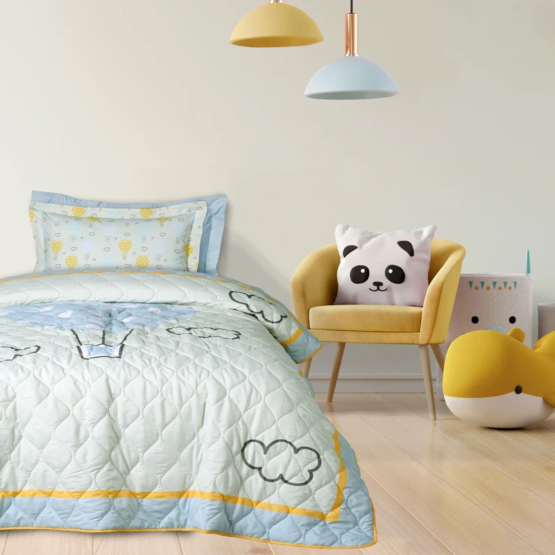 DAS KIDS Κουβερλί Microfiber Μονό 160x220εκ. Kid Line 4880 Γαλάζιο-Κίτρινο-Μέντα Das Kids (Ύφασμα: Microfiber, Χρώμα: Γαλάζιο ) - DAS KIDS - 402009104880