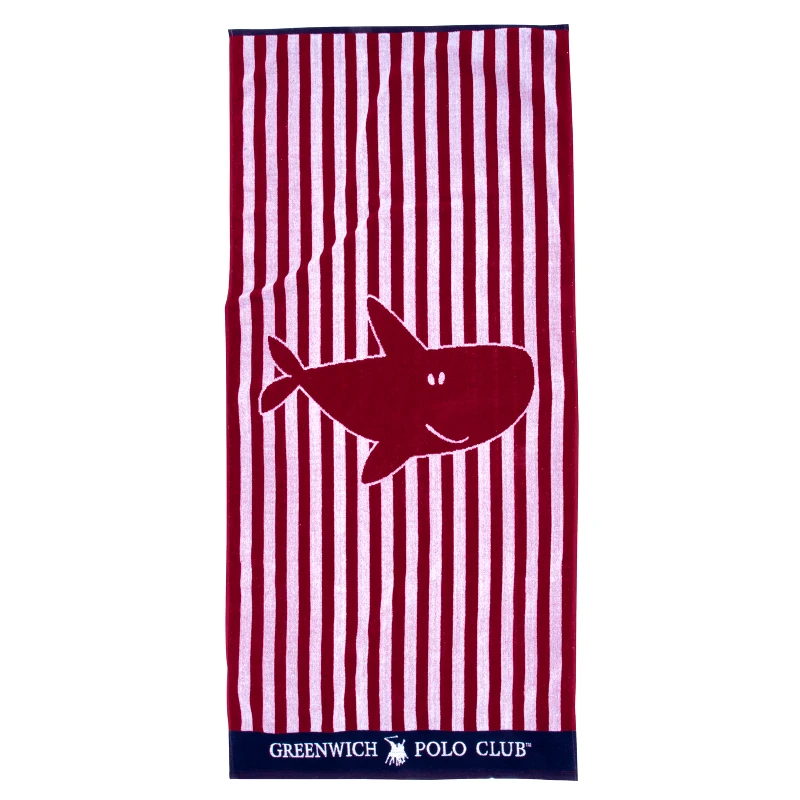 Greenwich Polo Club Πετσέτα Θαλάσσης Βαμβακερή 70x140εκ. Beach Towels 3901 Μπλε-Κόκκινη-Λευκή Greenwich Polo Club Junior (Ύφασμα: Βαμβάκι 100%, Χρώμα: Λευκό) - Greenwich Polo Club - 267701403901