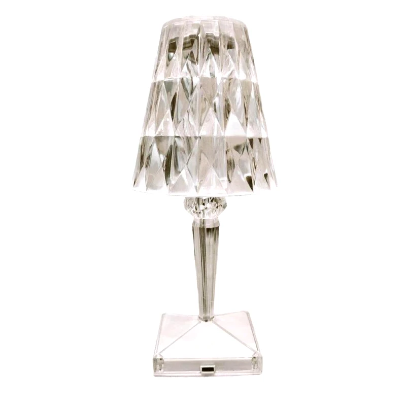 Oriana Ferelli Επιτραπέζιο Φωτιστικό Επαναφορτιζόμενο Ακρυλικό Refraction Diamant Oriana Ferelli 26εκ. WL034TRANS (Υλικό: Ακρυλικό , Χρώμα: Διάφανο ) - Oriana Ferelli - WL034TRANS