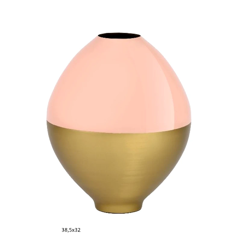 Capolavoro Βάζο Μεταλλικό Ροζ-Χρυσό 32x32x38,5εκ. Capolavoro 22.000.2010 (Υλικό: Μεταλλικό, Χρώμα: Ροζ) - Capolavoro - 22.000.2010