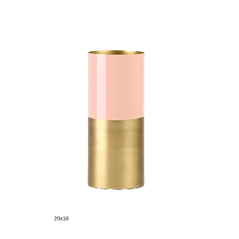 Capolavoro Βάζο Μεταλλικό Ροζ-Χρυσό 10x10x20εκ. Capolavoro 22.000.2013 (Υλικό: Μεταλλικό, Χρώμα: Ροζ) - Capolavoro - 22.000.2013