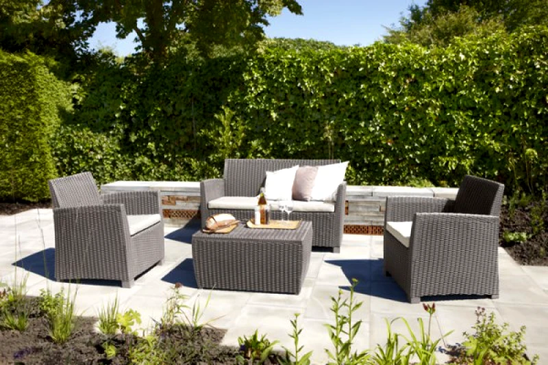 Allibert Σετ Κήπου 4τμχ Wicker Allibert Corona Cushion Box Set Cappuccino - Allibert - corona-cushion-box-set