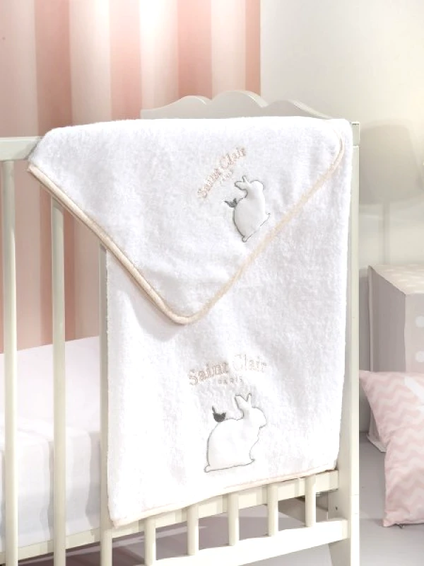 Saint Clair Paris Πετσέτες Μπεμπέ Σετ 2τμχ Lapin Saint Clair (Ύφασμα: Βαμβάκι 100%) - Saint Clair Paris - lapin pink-petsetes